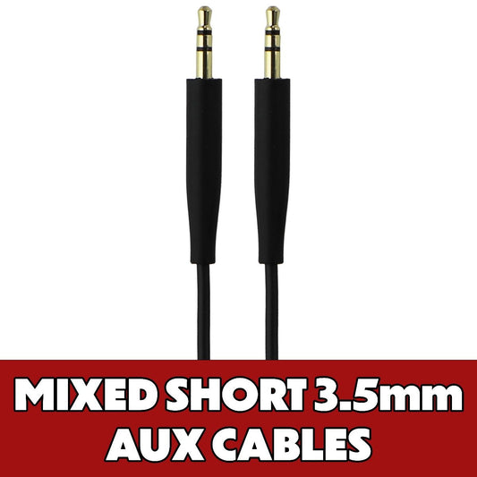 Generic 3.5mm to 3.5mm Short Aux Cables Under 4-foot - Mixed Color/Style/Length Computer/Network - Audio Cables & Adapters Unbranded - Simple Cell Bulk Wholesale Pricing - USA Seller