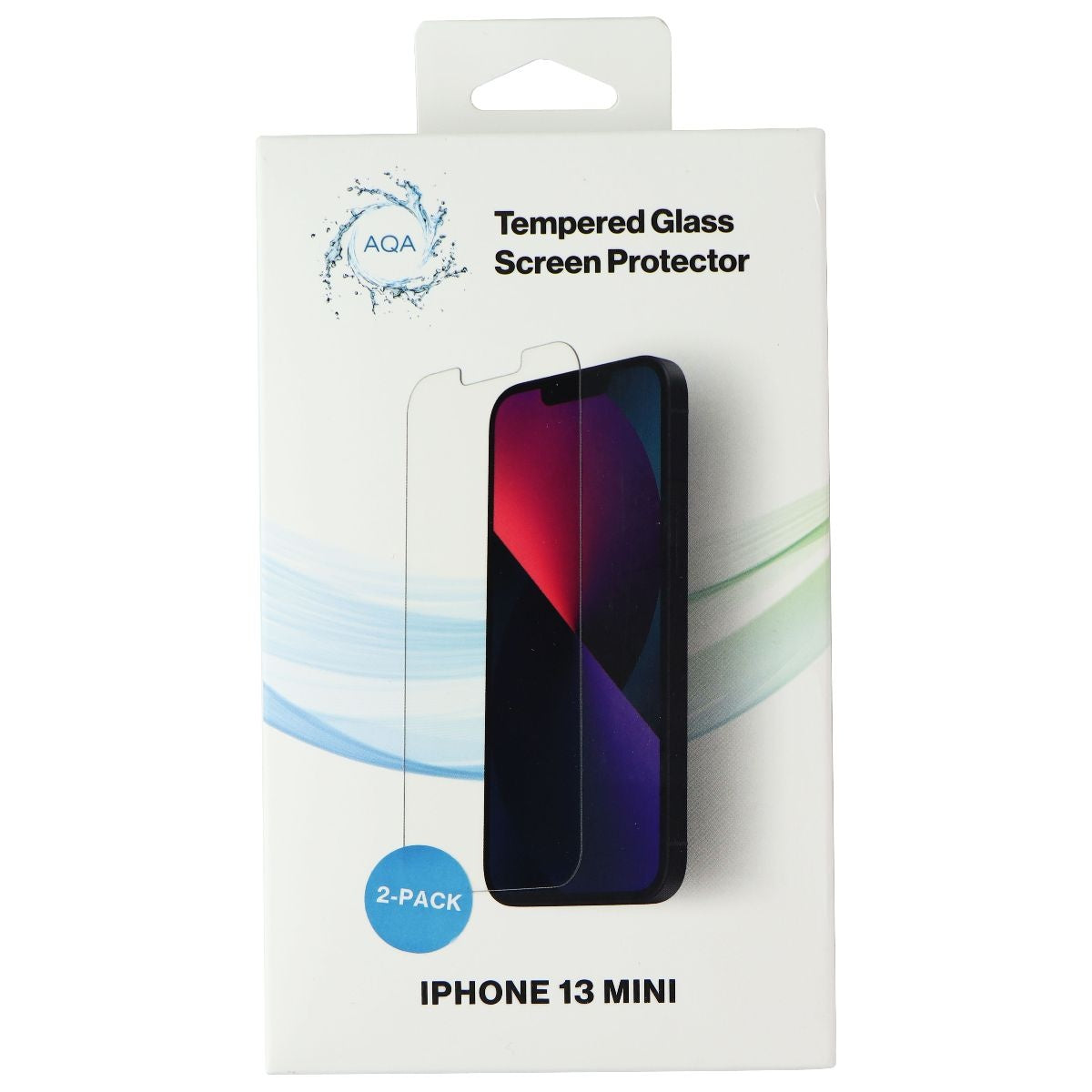 AQA Tempered Glass Screen Protector for iPhone 13 Mini - Clear/2-Pack Cell Phone - Screen Protectors AQA - Simple Cell Bulk Wholesale Pricing - USA Seller