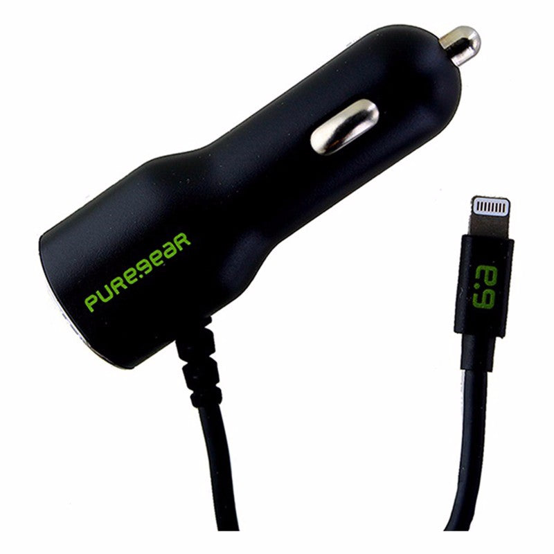 PureGear Car Charger with Connector and Extra USB Port for iPhones - Black Cell Phone - Chargers & Cradles PureGear    - Simple Cell Bulk Wholesale Pricing - USA Seller