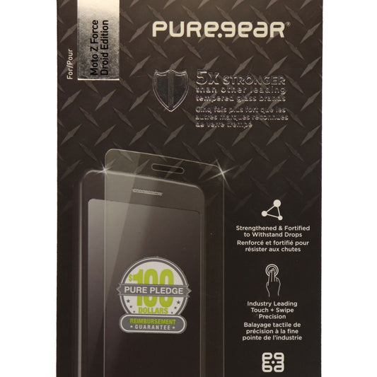 PureGear Steel 360 Tempered Glass Screen Protector for Moto Z Force Droid Cell Phone - Screen Protectors PureGear    - Simple Cell Bulk Wholesale Pricing - USA Seller