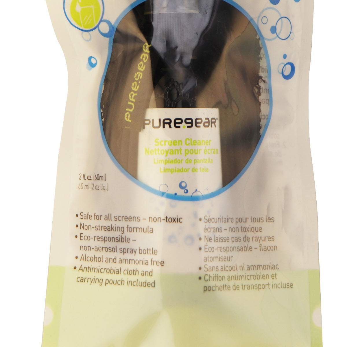 PureGear Screen Cleaner with Cleaning Cloth for All Screens 2oz Bottle 62146PG Computer Accessories - Cleaning Equipment & Kits PureGear - Simple Cell Bulk Wholesale Pricing - USA Seller