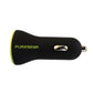 PureGear 12W Extreme USB Car Charger w/ Qualcomm Quick Charge 2.0 - Black/Green Cell Phone - Chargers & Cradles PureGear - Simple Cell Bulk Wholesale Pricing - USA Seller