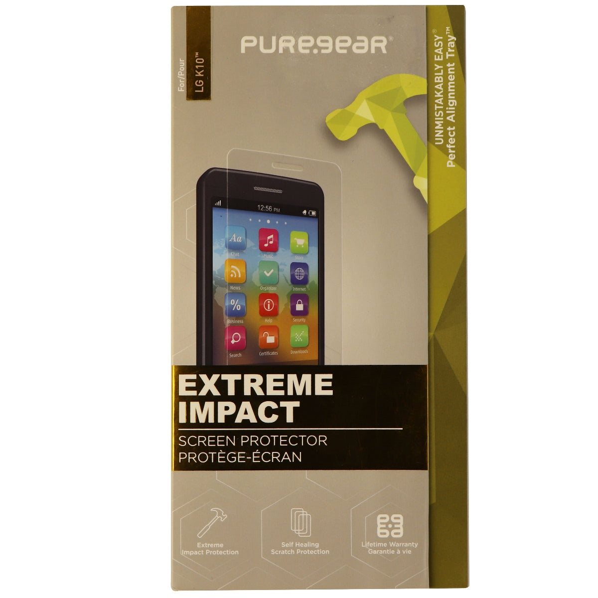 PureGear Extreme Impact Screen Protector with Alignment Tray for LG K10 - Clear Cell Phone - Screen Protectors PureGear    - Simple Cell Bulk Wholesale Pricing - USA Seller