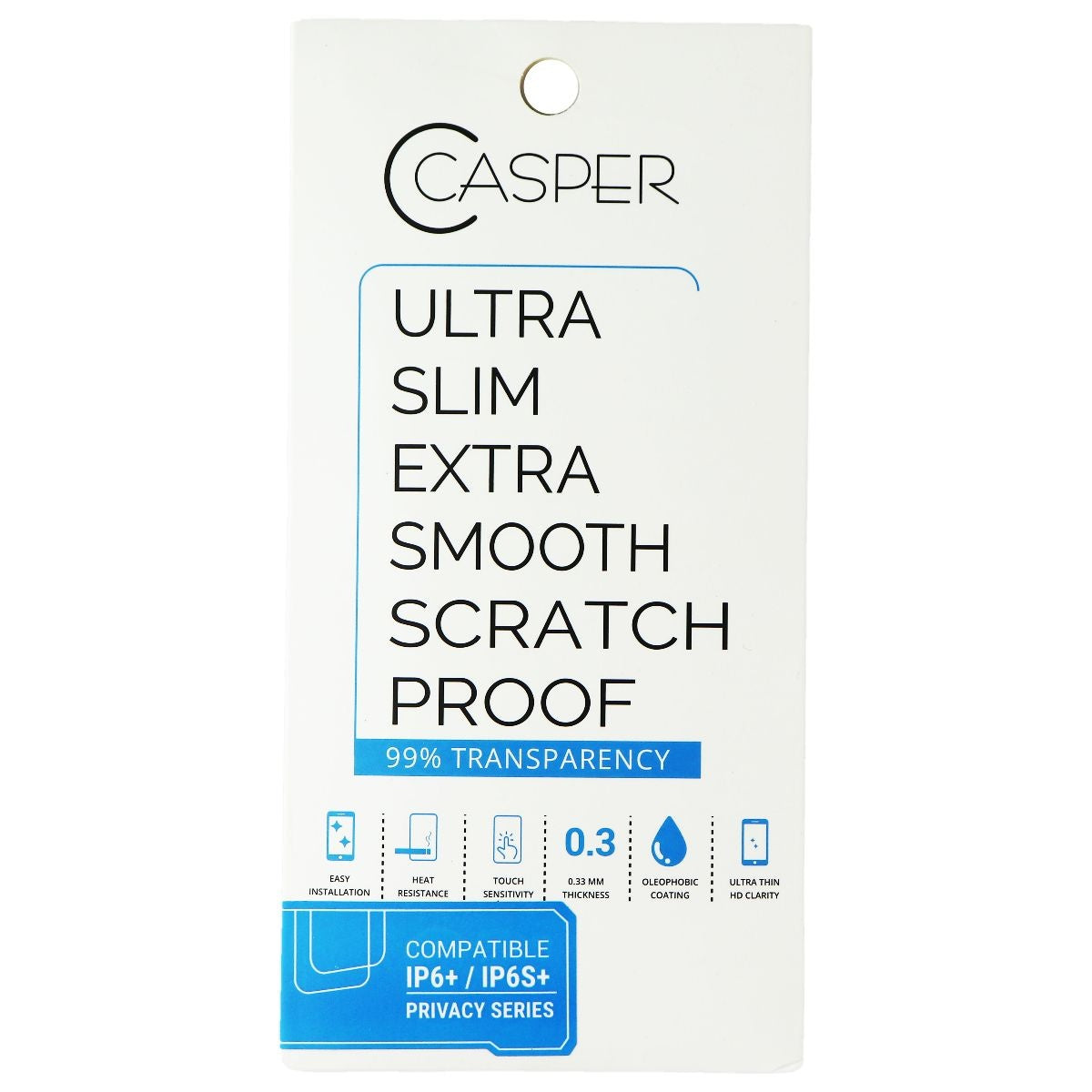 Casper Ultra Slim PRIVACY Screen Protector for Apple iPhone 6s Plus/6 Plus Cell Phone - Screen Protectors Casper - Simple Cell Bulk Wholesale Pricing - USA Seller