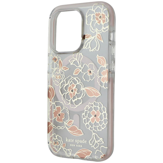 Kate Spade Defensive Hardshell Case for MagSafe for iPhone 14 Pro - Gold Floral Cell Phone - Cases, Covers & Skins Kate Spade New York    - Simple Cell Bulk Wholesale Pricing - USA Seller