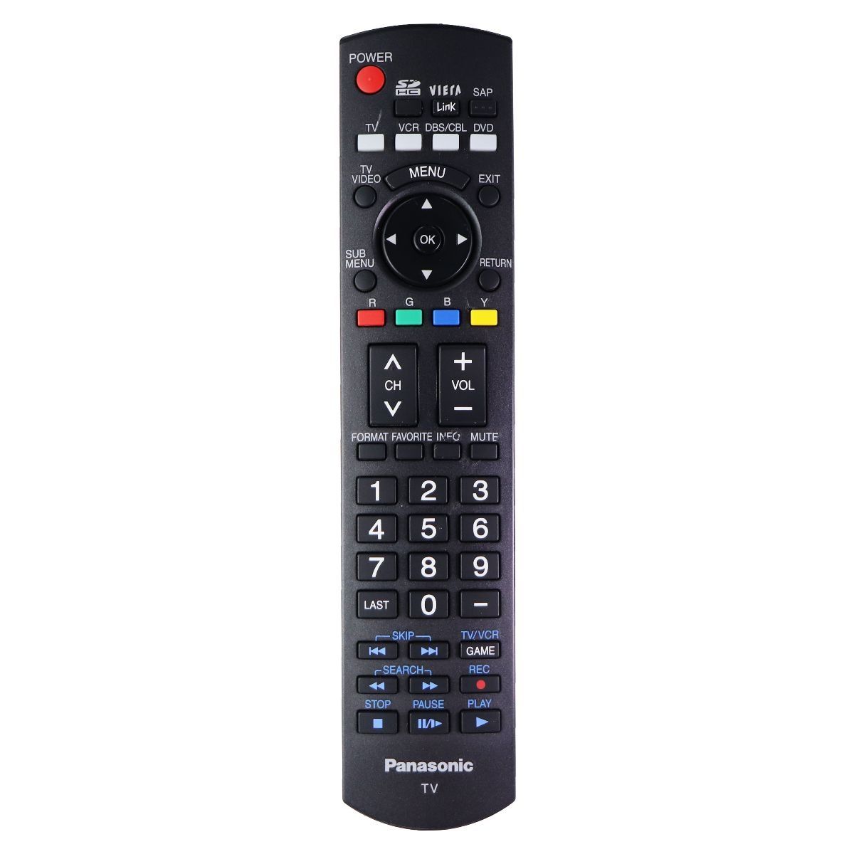 Panasonic Remote Control (N2QAYB000220) for Select Panasonic TVs - Black TV, Video & Audio Accessories - Remote Controls Panasonic - Simple Cell Bulk Wholesale Pricing - USA Seller