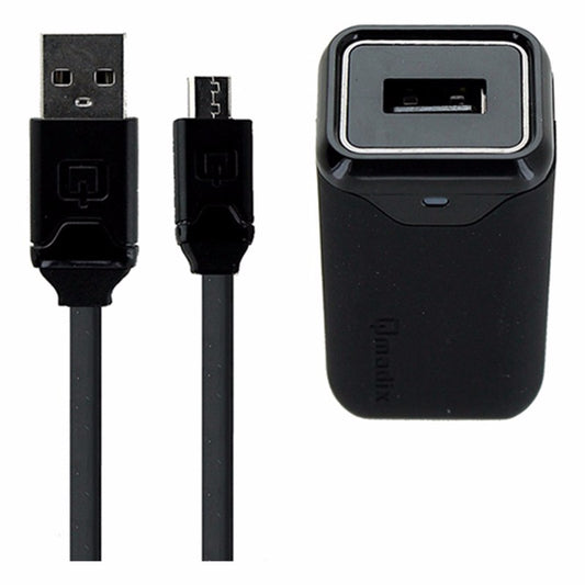 Qmadix 2.1 Amp Wall Charger with 6 Ft Micro USB Flat Cable - Black Cell Phone - Chargers & Cradles Qmadix - Simple Cell Bulk Wholesale Pricing - USA Seller