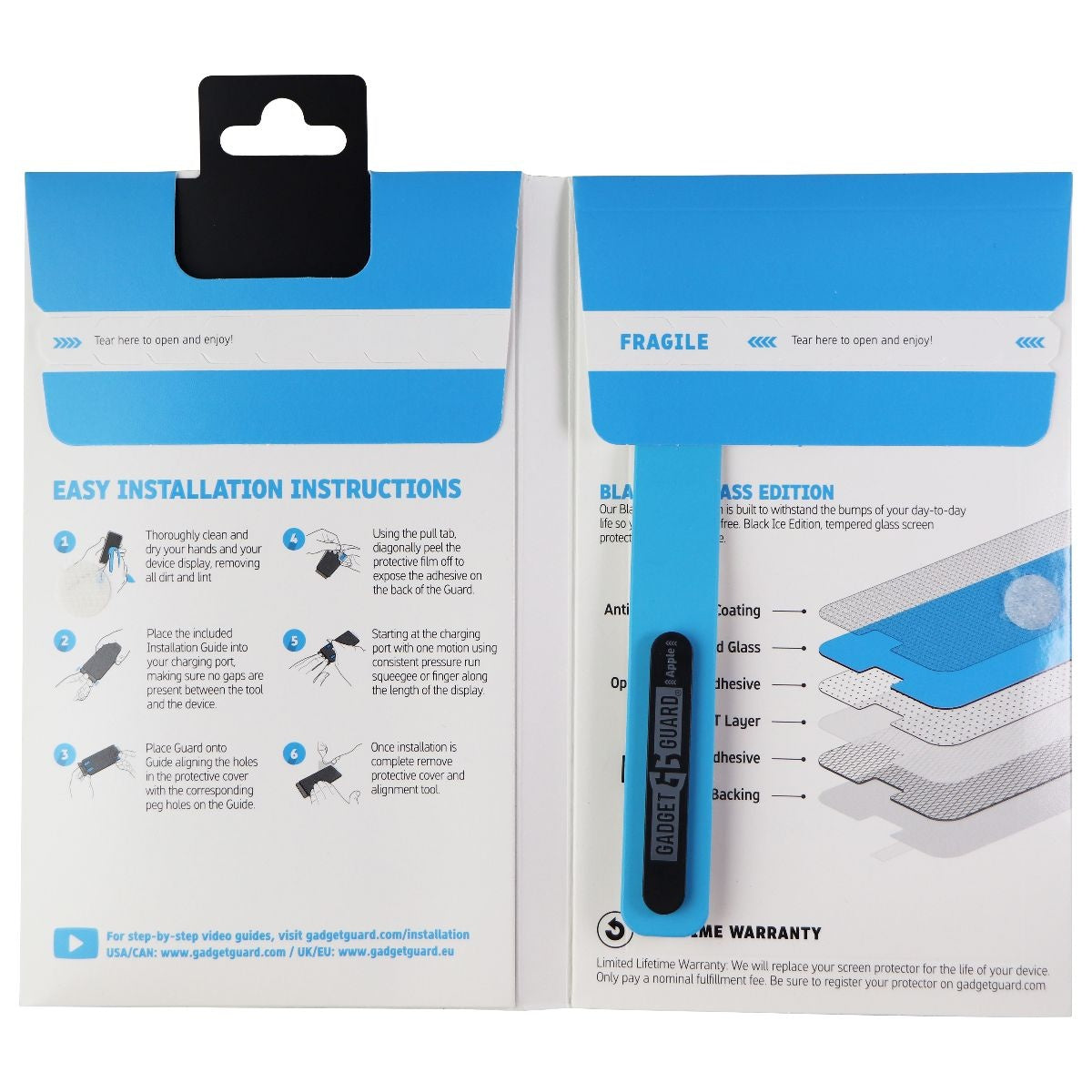 Gadget Guard Black Ice Edition Tempered Glass for Apple iPhone 12 mini - Clear Cell Phone - Cases, Covers & Skins Gadget Guard - Simple Cell Bulk Wholesale Pricing - USA Seller