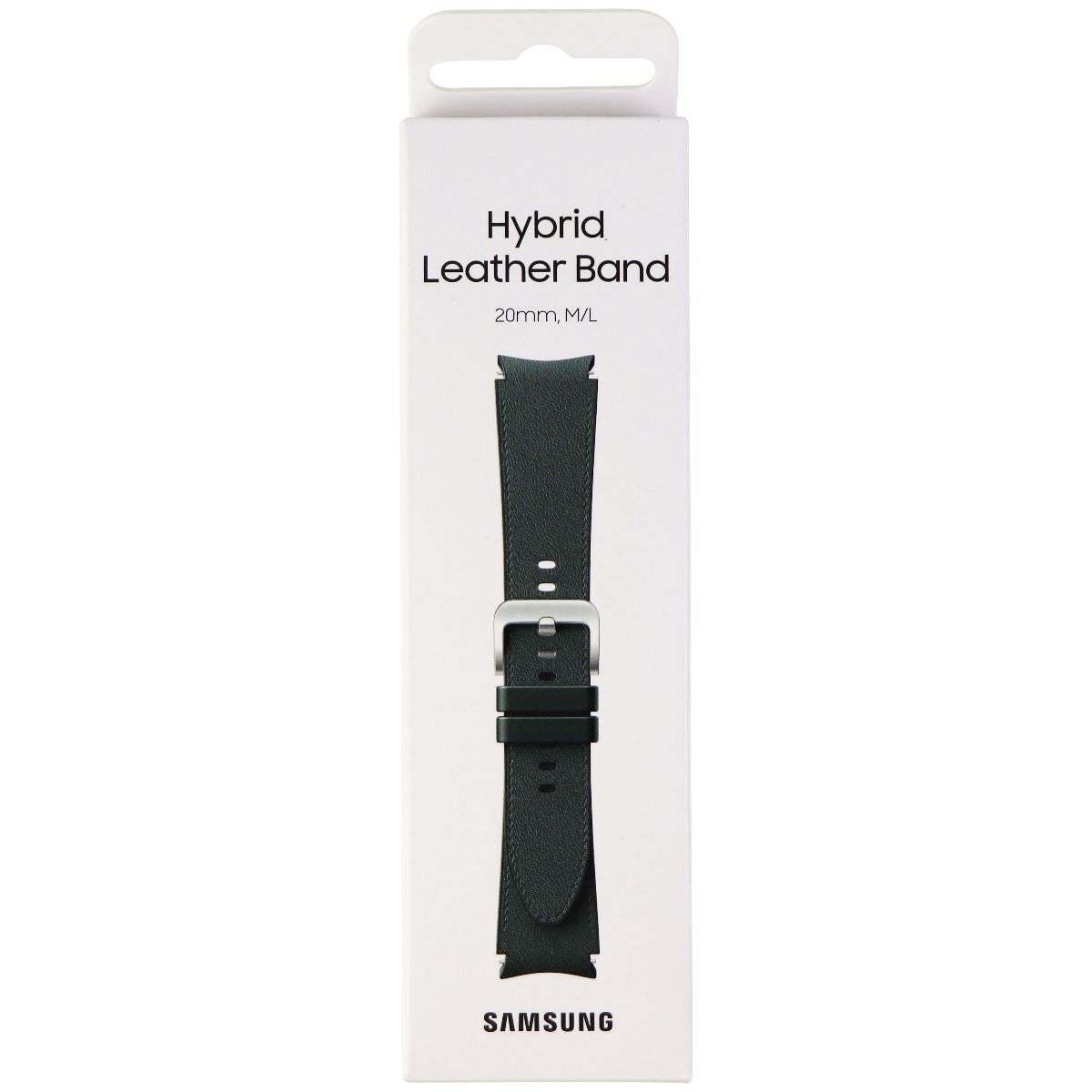 Samsung Hybrid Leather Band for Galaxy Watch4 & Later (20mm) M/L - Green Smart Watch Accessories - Watch Bands Samsung - Simple Cell Bulk Wholesale Pricing - USA Seller