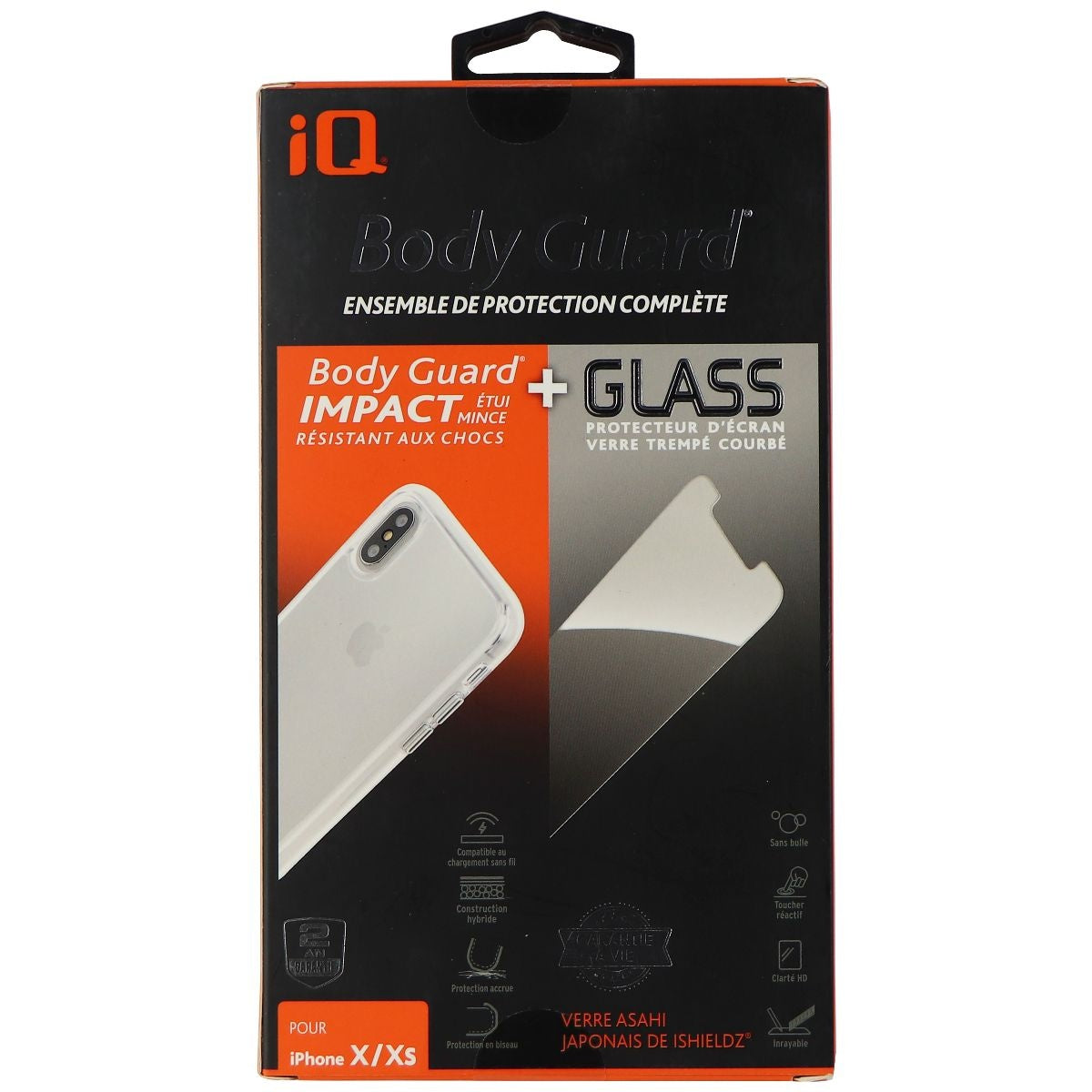 iShieldz iQ Body Guard Case & Tempered Glass for Apple iPhone Xs/X - Clear/Clear Cell Phone - Cases, Covers & Skins iShieldz    - Simple Cell Bulk Wholesale Pricing - USA Seller