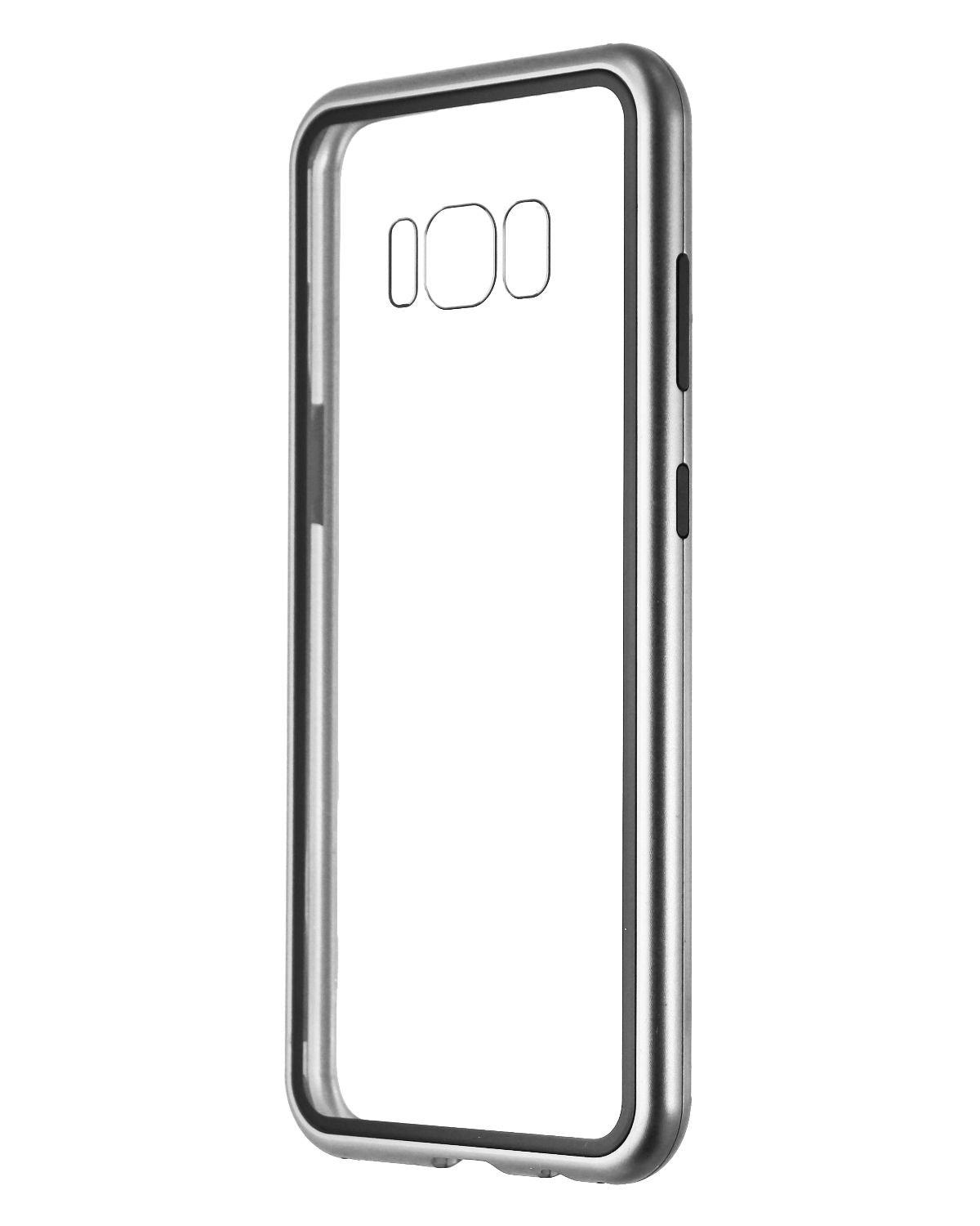 Zore Metal and Glass Hybrid Case for Samsung Galaxy S8 - Silver/Clear Cell Phone - Cases, Covers & Skins Zore    - Simple Cell Bulk Wholesale Pricing - USA Seller