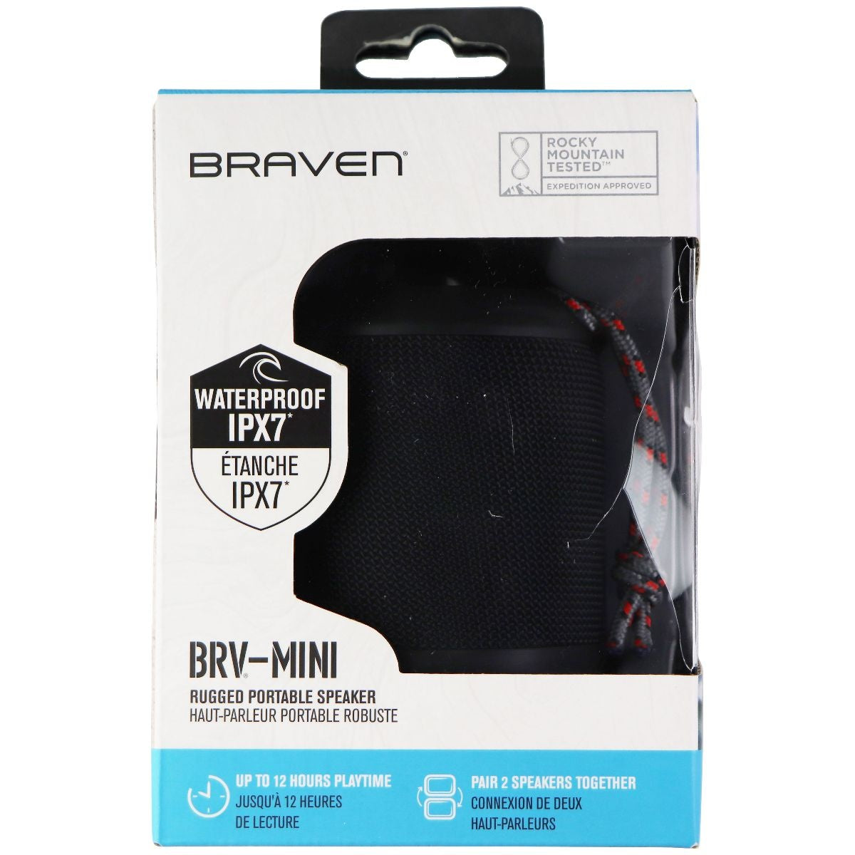 Braven MINI Rugged Portable Speaker - Black (BRA604203553) Cell Phone - Audio Docks & Speakers Braven    - Simple Cell Bulk Wholesale Pricing - USA Seller