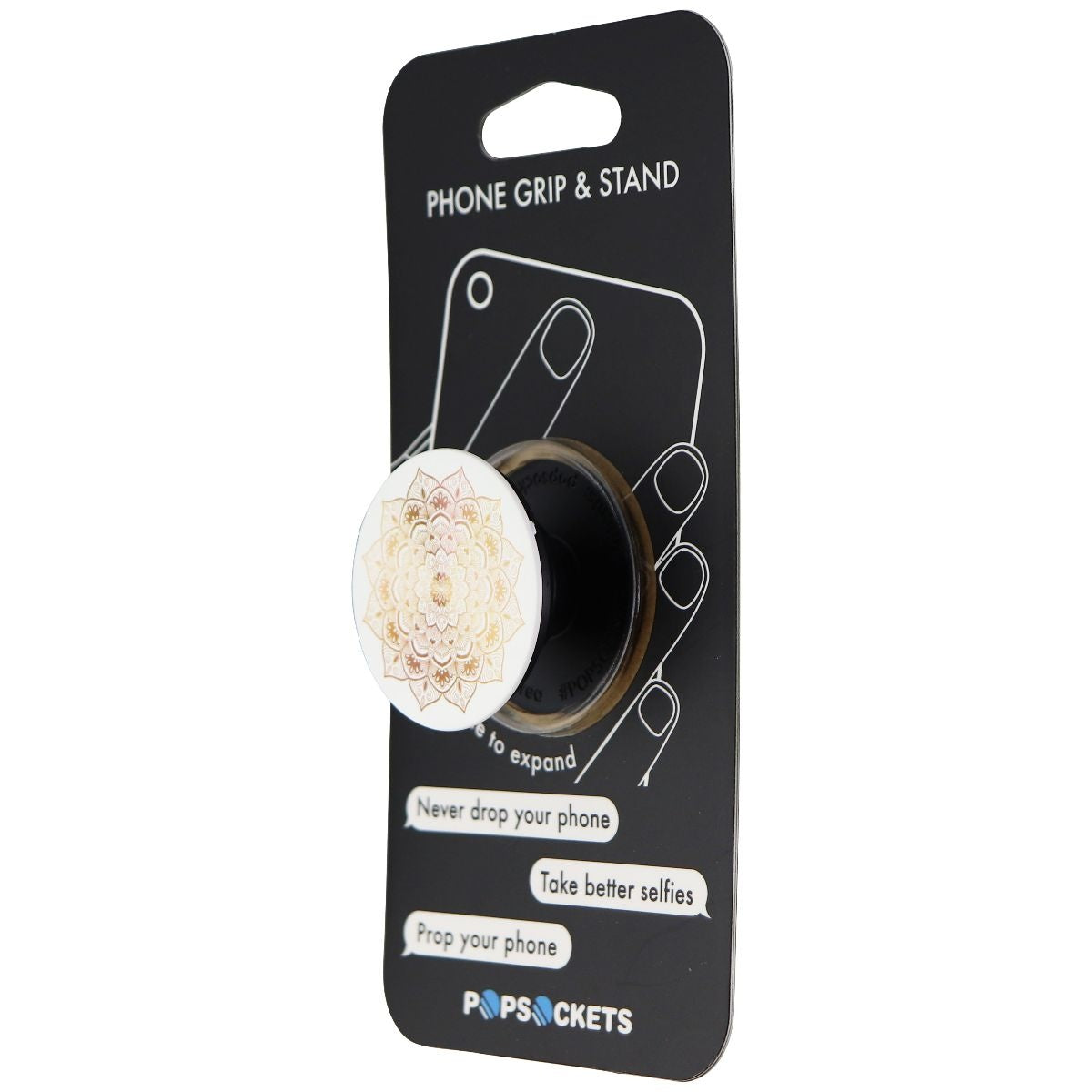 PopSockets: Collapsible Grip and Stand for Phones and Tablets - Golden Silence Cell Phone - Mounts & Holders PopSockets    - Simple Cell Bulk Wholesale Pricing - USA Seller