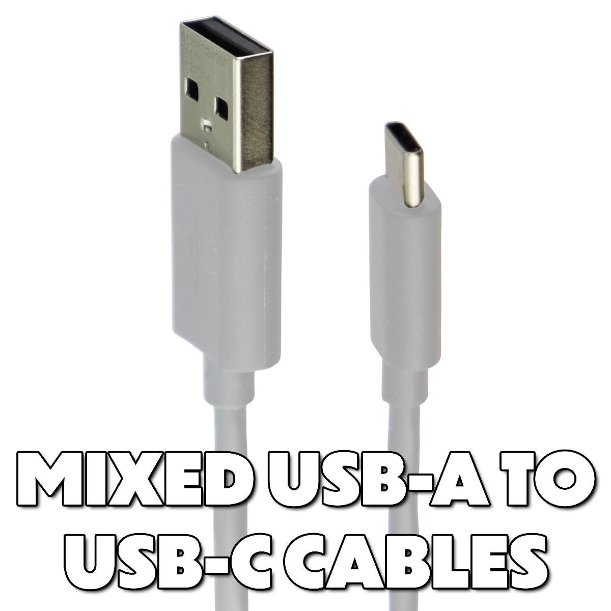 Mixed USB-C (Type C) to USB Charge & Sync Cables - Mixed Color / Lengths Cell Phone - Cables & Adapters Unbranded - Simple Cell Bulk Wholesale Pricing - USA Seller