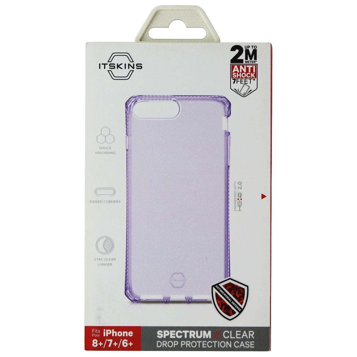 ITSKINS Spectrum Clear Case for Apple iPhone (8+/7+/6S+/6+) - Light Purple Cell Phone - Cases, Covers & Skins ITSKINS - Simple Cell Bulk Wholesale Pricing - USA Seller