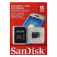 SanDisk 16GB Micro SDHC Class 4 Memory Card with Adapter Digital Camera - Memory Cards SanDisk - Simple Cell Bulk Wholesale Pricing - USA Seller