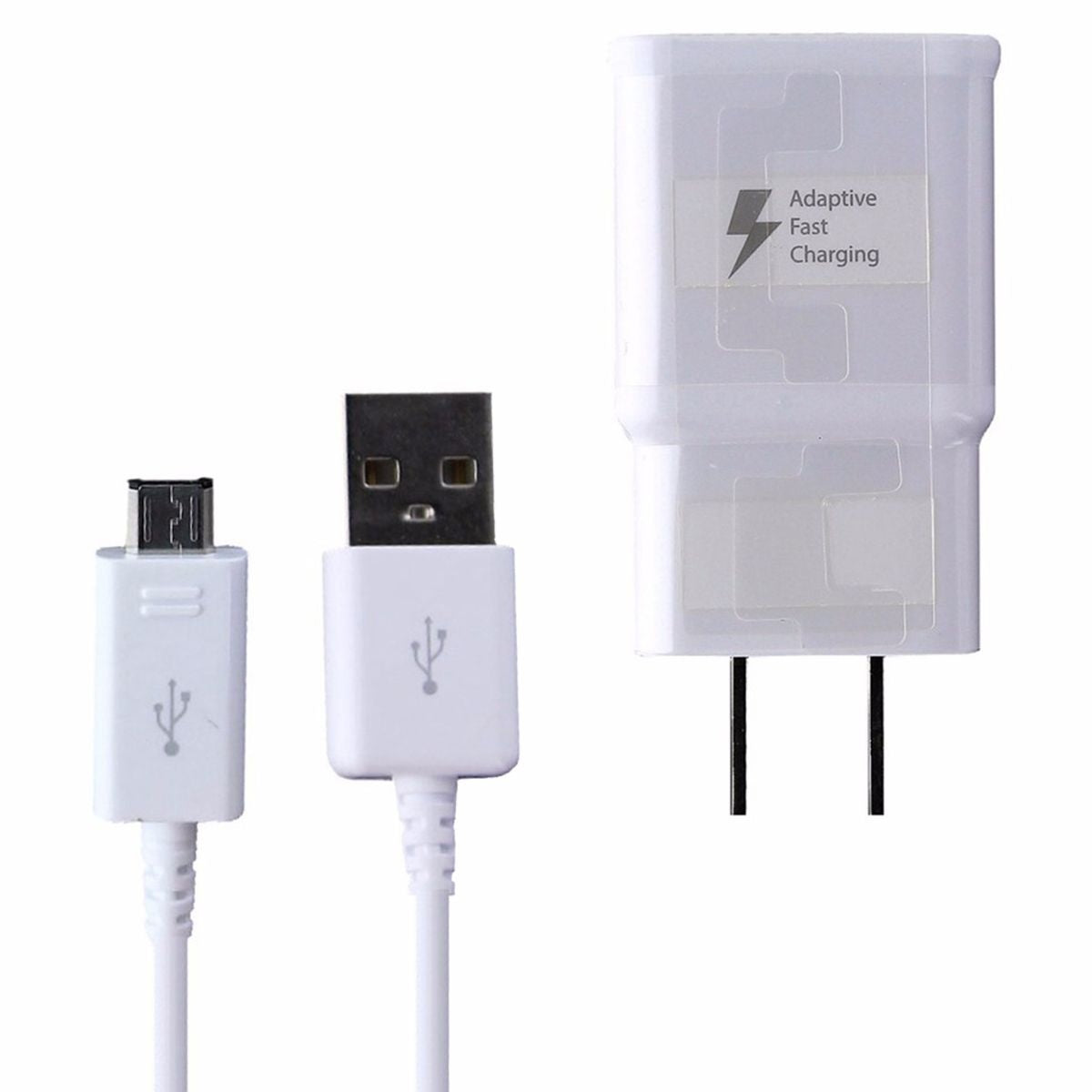 Samsung (EP-TA20JWE) Fast Charger & Cable for Micro USB Devices - White Cell Phone - Cables & Adapters Samsung    - Simple Cell Bulk Wholesale Pricing - USA Seller