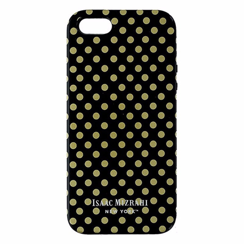 Isaac Mizrahi Dual Layer Case for iPhone 5/5S/SE - Black and Gold - Polka dots Cell Phone - Cases, Covers & Skins Isaac Mizrahi - Simple Cell Bulk Wholesale Pricing - USA Seller