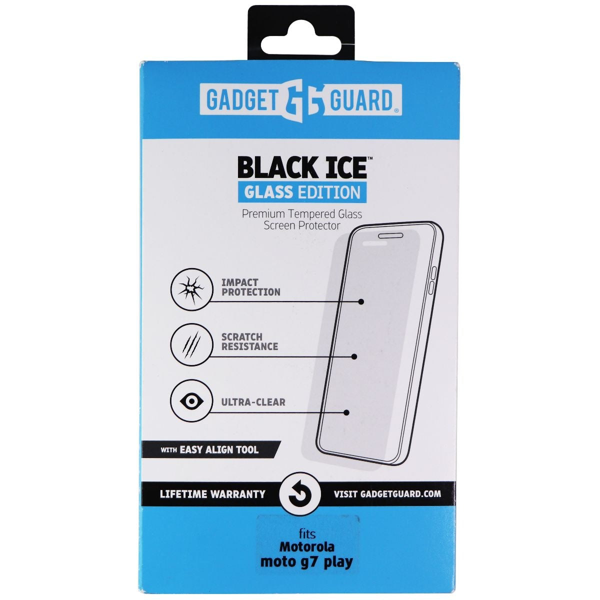 Gadget Guard Black Ice Tempered Glass for Motorola Moto G7 Play - Clear Cell Phone - Screen Protectors Gadget Guard    - Simple Cell Bulk Wholesale Pricing - USA Seller