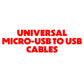 Universal Micro-USB to USB Charge Cable - Mixed Color / Length and Style