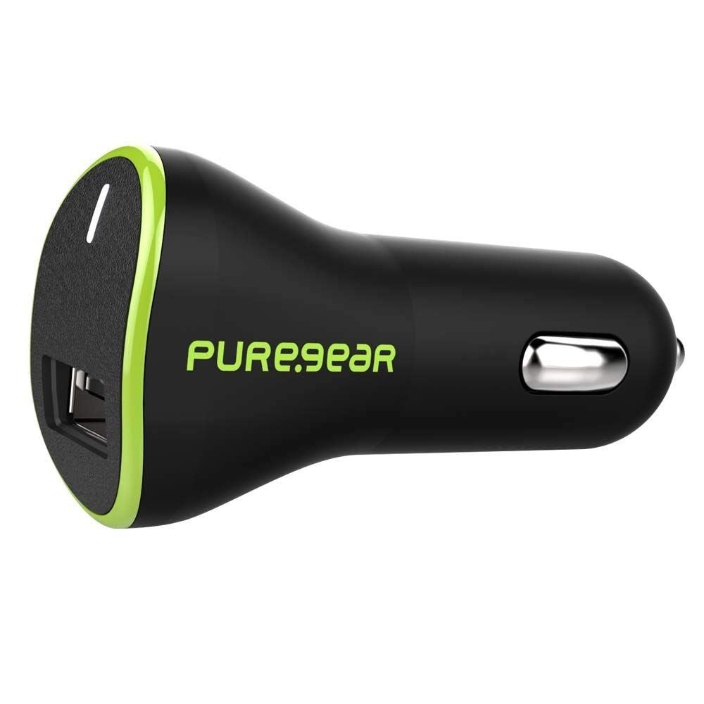 PureGear Extreme Qualcomm QuickCharge 3.0 USB Car Charger Adapter - Black/Green Cell Phone - Chargers & Cradles PureGear - Simple Cell Bulk Wholesale Pricing - USA Seller