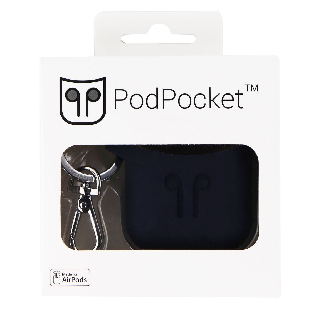 PodPocket Airpods Case with Keychain for Apple Airpods - Indigo Blue (PP-1002) Cell Phone - Headsets PodPocket - Simple Cell Bulk Wholesale Pricing - USA Seller