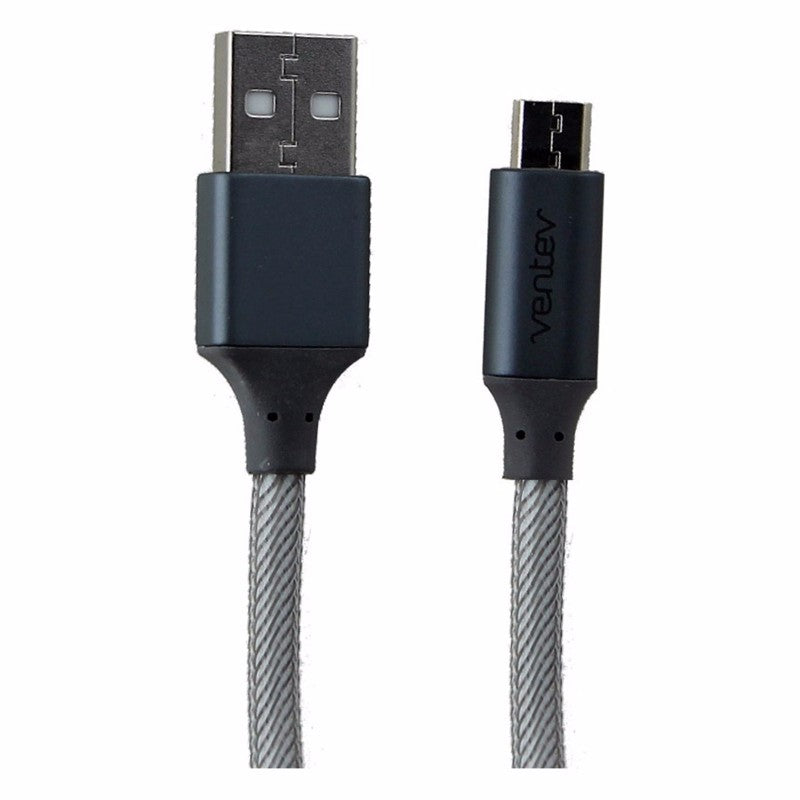Ventev 4 Foot Charge/Sync Alloy Cable for Micro USB Devices - Silver/Gray Cell Phone - Cables & Adapters Ventev - Simple Cell Bulk Wholesale Pricing - USA Seller