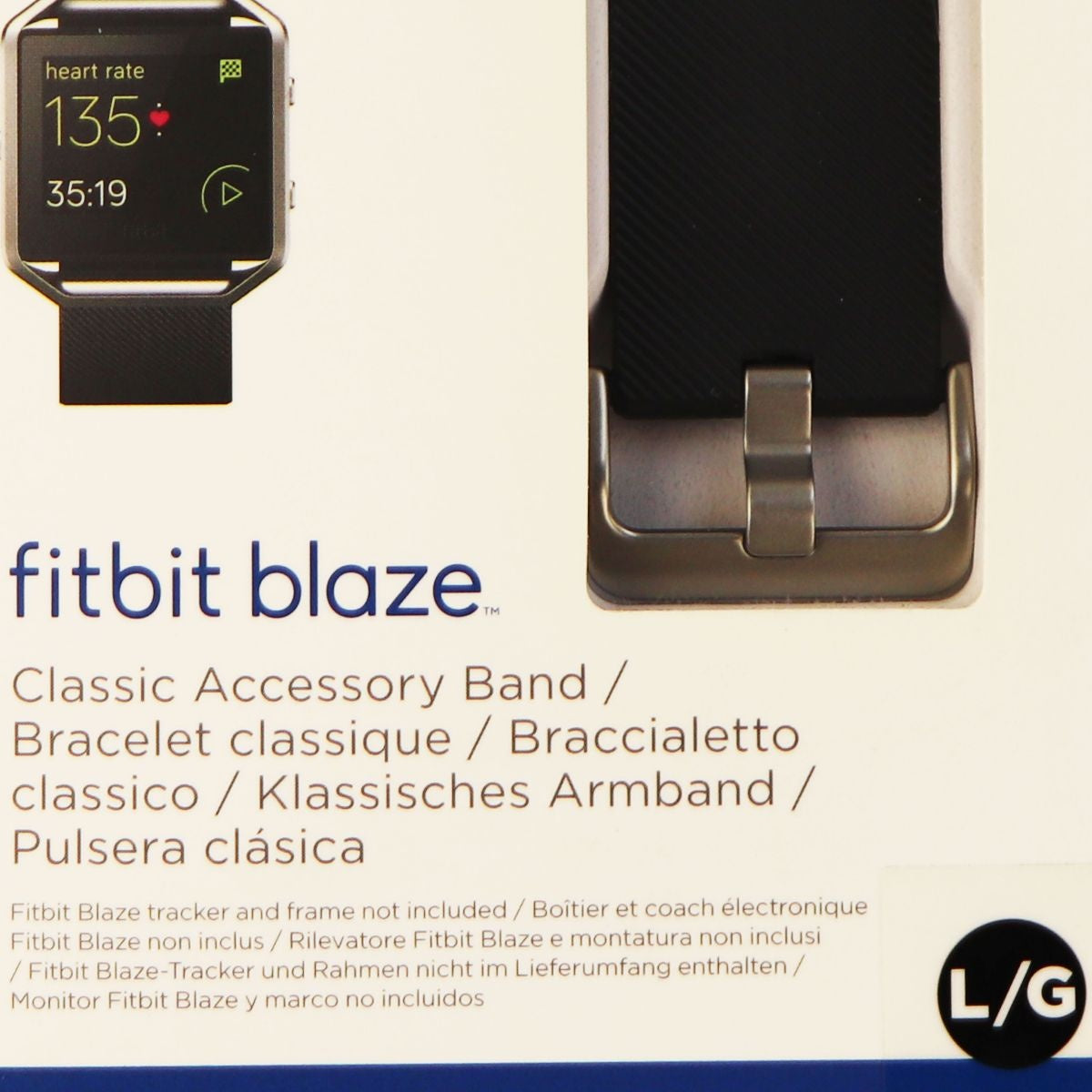 Fitbit Blaze Classic Accessory Band - Black / Large (FB159ABBKL)