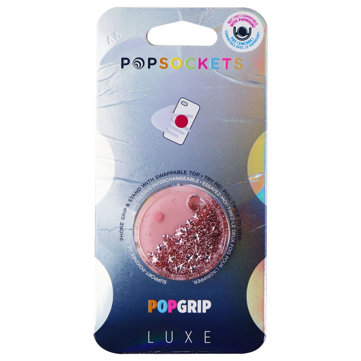 PopSockets PopGrip Luxe Swappable Grip for Phones & Tablets - Rose Tidepool Cell Phone - Mounts & Holders PopSockets - Simple Cell Bulk Wholesale Pricing - USA Seller