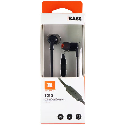 JBL T210 Pure Bass In-Ear 3.5mm Headphones - Black Portable Audio - Headphones JBL - Simple Cell Bulk Wholesale Pricing - USA Seller