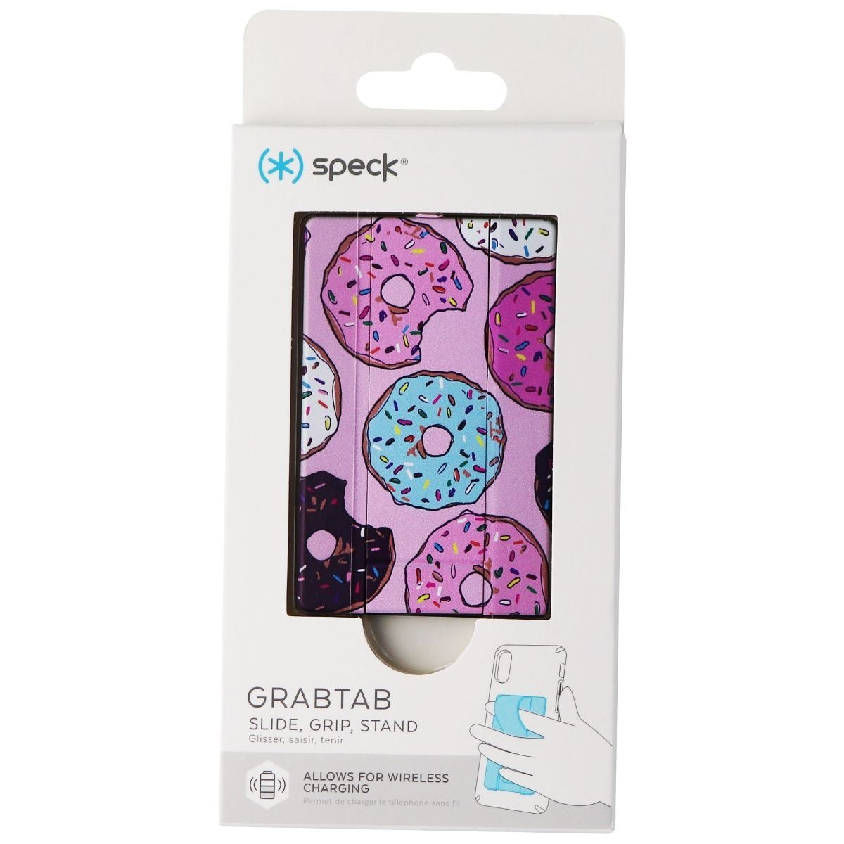 Speck GrabTab Attachable Phone Holder and Stand - Donutworry Pink Cell Phone - Mounts & Holders Speck - Simple Cell Bulk Wholesale Pricing - USA Seller