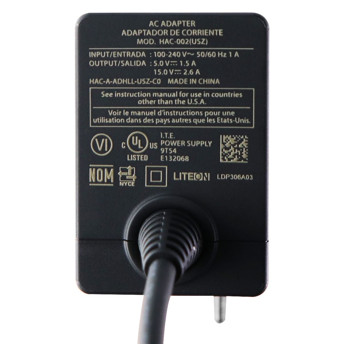 Nintendo Switch AC Adapter Wall Charger USB-C Cable - Black OEM (HACAADHGA) Cell Phone - Cables & Adapters Nintendo    - Simple Cell Bulk Wholesale Pricing - USA Seller