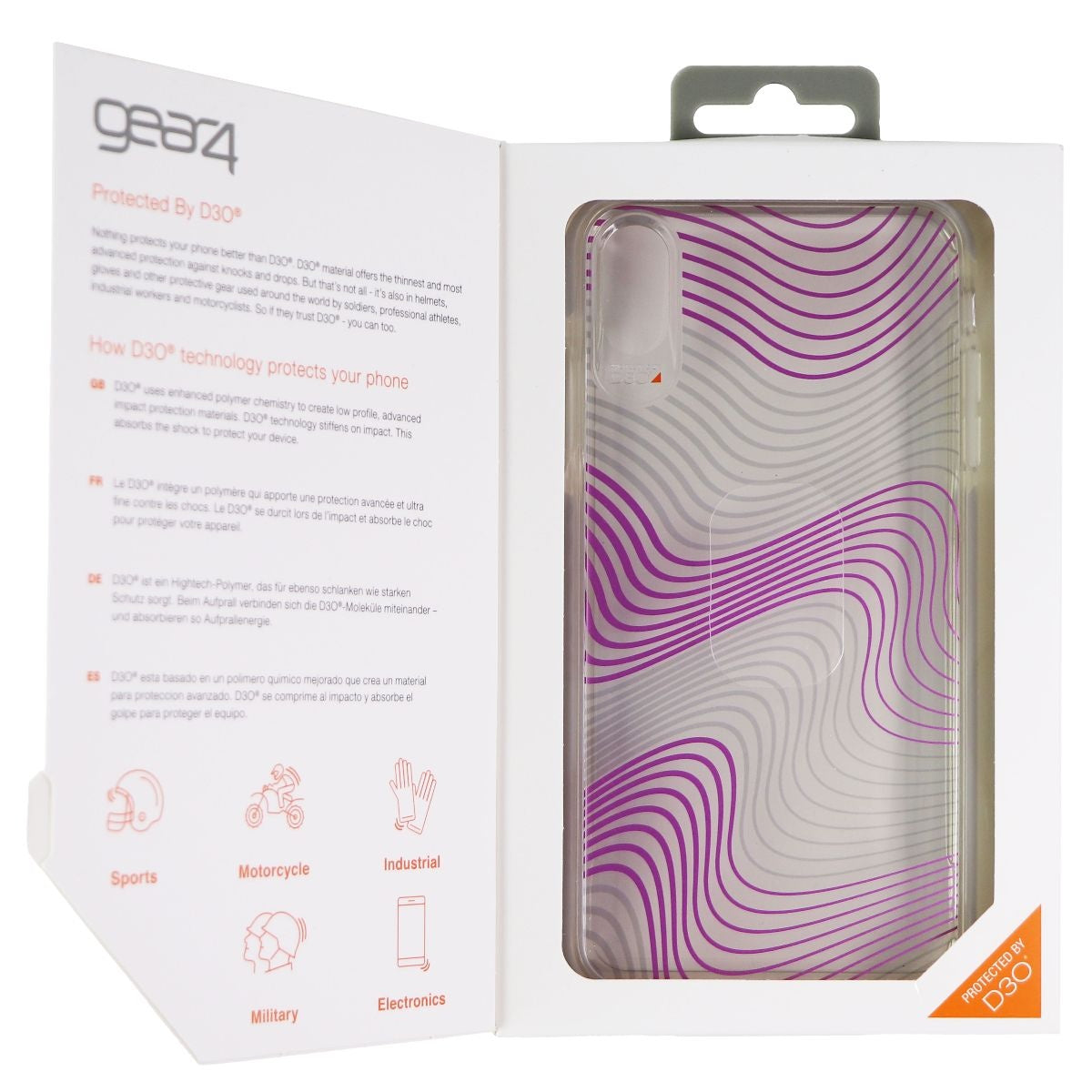 ZAGG Victoria Case for Apple iPhone Xs Max - Clear / Purple Fabric Waves Cell Phone - Cases, Covers & Skins Zagg - Simple Cell Bulk Wholesale Pricing - USA Seller
