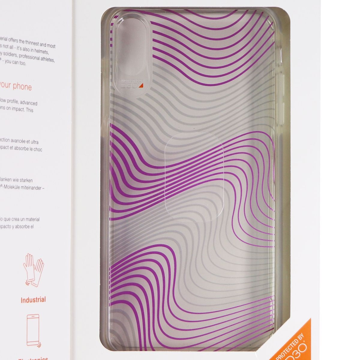 ZAGG Victoria Case for Apple iPhone Xs Max - Clear / Purple Fabric Waves Cell Phone - Cases, Covers & Skins Zagg - Simple Cell Bulk Wholesale Pricing - USA Seller