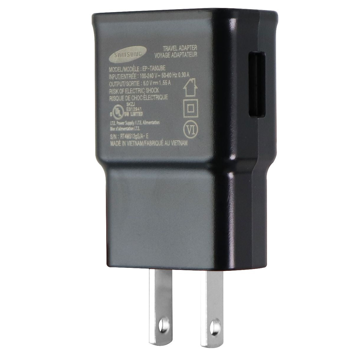 Samsung (5V/1.55A) Single USB Wall Charger Travel Adapter - Black (EP-TA50JBE) Cell Phone - Chargers & Cradles Samsung - Simple Cell Bulk Wholesale Pricing - USA Seller