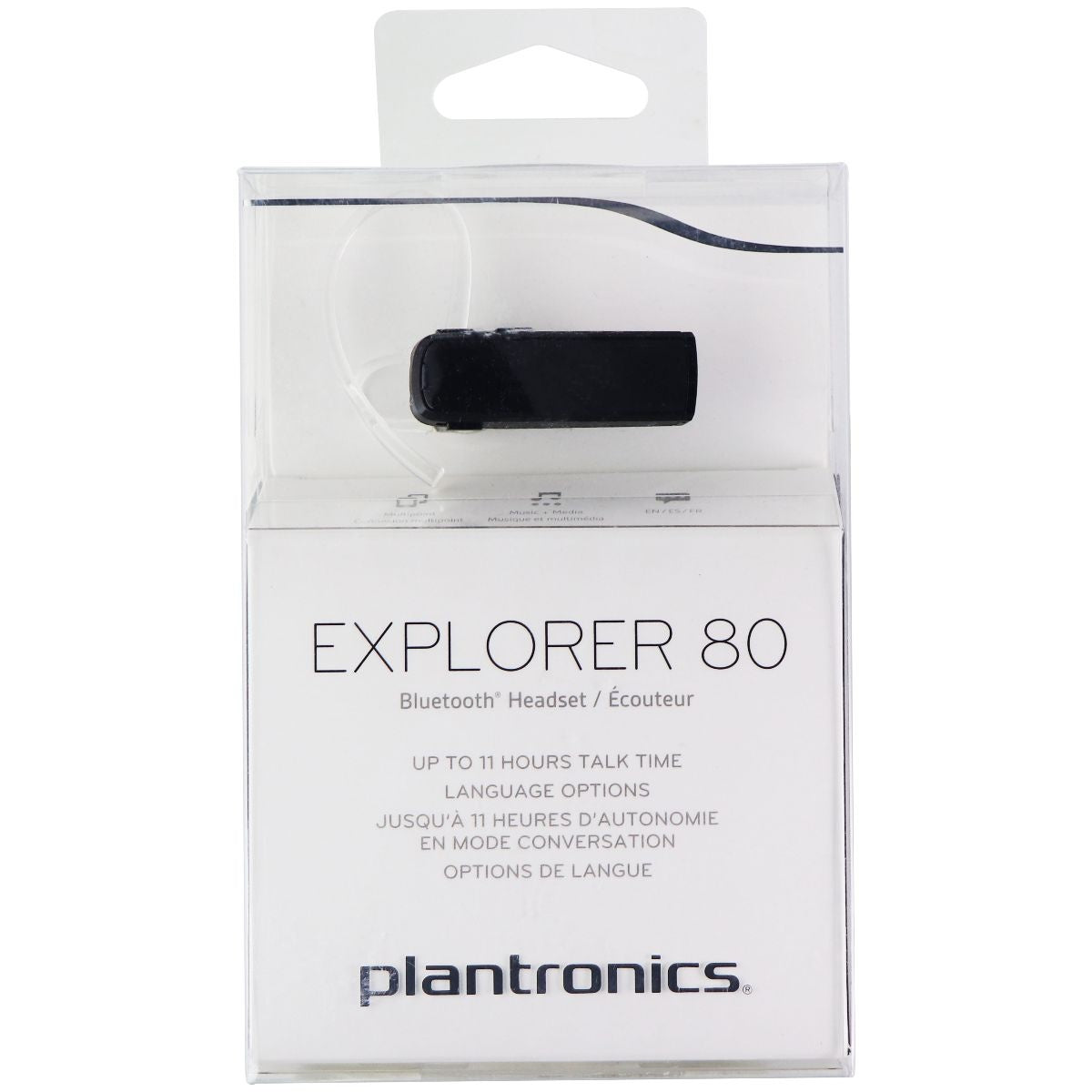 Plantronics Explorer 80 Bluetooth Wireless In-Ear Headset - Black (205020-03) Cell Phone - Headsets Plantronics - Simple Cell Bulk Wholesale Pricing - USA Seller