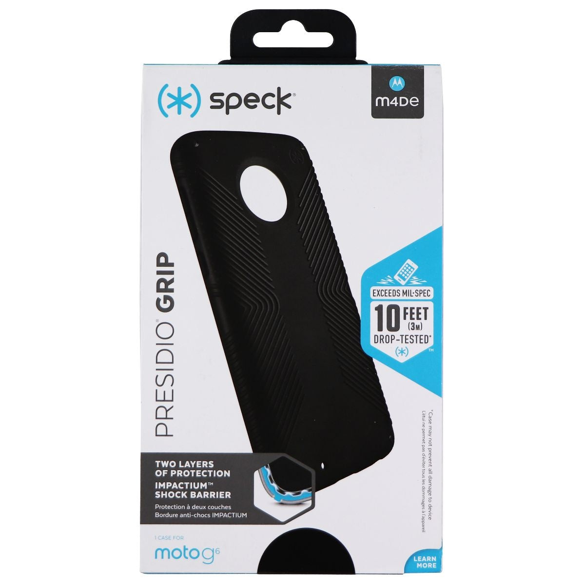 Speck Presidio Grip Series Hybrid Hard Case for Motorola Moto G6 - Black Cell Phone - Cases, Covers & Skins Speck - Simple Cell Bulk Wholesale Pricing - USA Seller