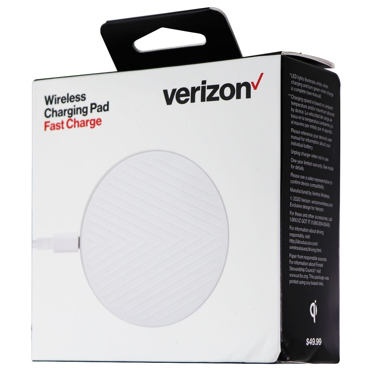 Verizon Wireless Qi Fast Charge Charging Pad for Smartphones - White Cell Phone - Chargers & Cradles Verizon - Simple Cell Bulk Wholesale Pricing - USA Seller