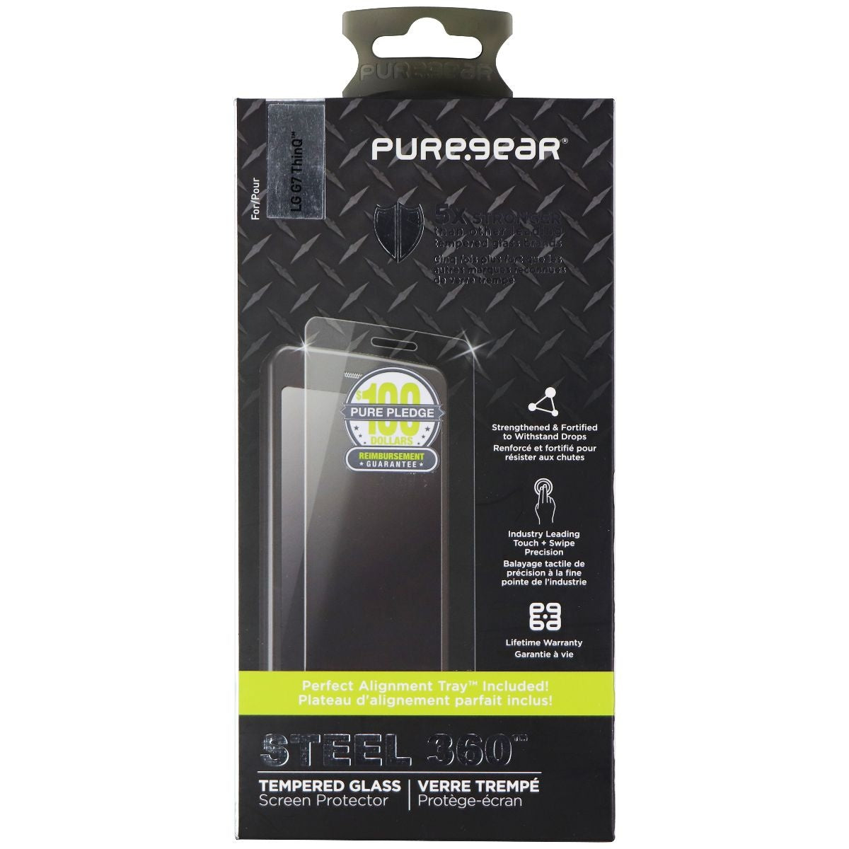 PureGear Steel 360 Series Tempered Glass for LG G7 ThinQ - Clear Cell Phone - Screen Protectors PureGear - Simple Cell Bulk Wholesale Pricing - USA Seller