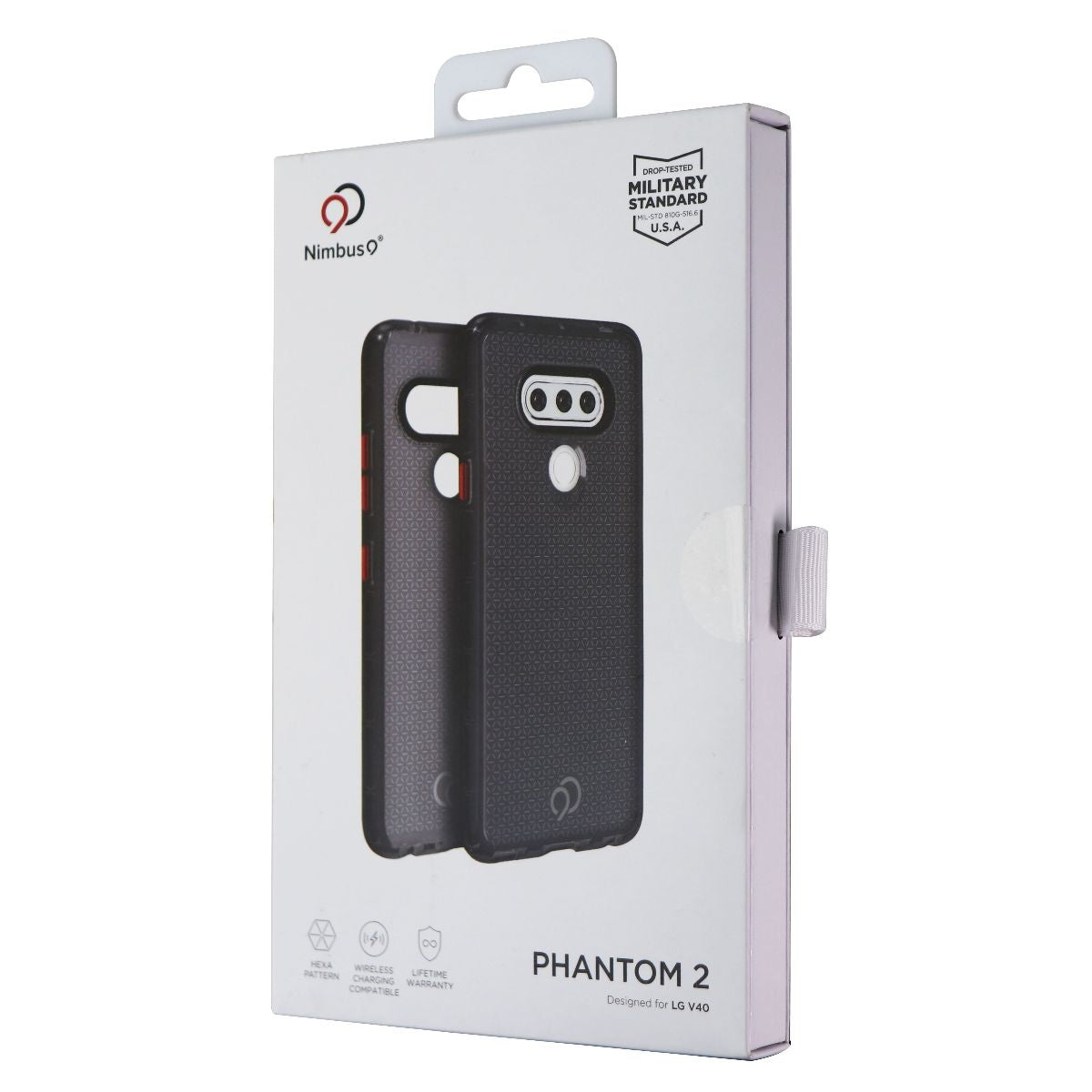 Nimbus9 Phantom 2 Series Gel Case for LG V40 - Clear / Carbon Black Cell Phone - Cases, Covers & Skins Nimbus9 - Simple Cell Bulk Wholesale Pricing - USA Seller