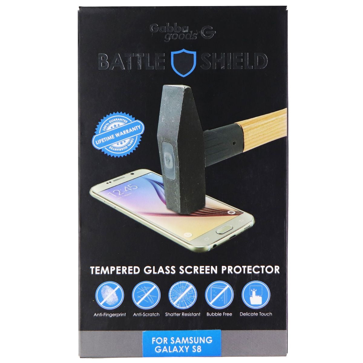 Gabba Goods Battle Shield Tempered Glass for Samsung Galaxy S8 - Clear Cell Phone - Screen Protectors Gabba Goods    - Simple Cell Bulk Wholesale Pricing - USA Seller