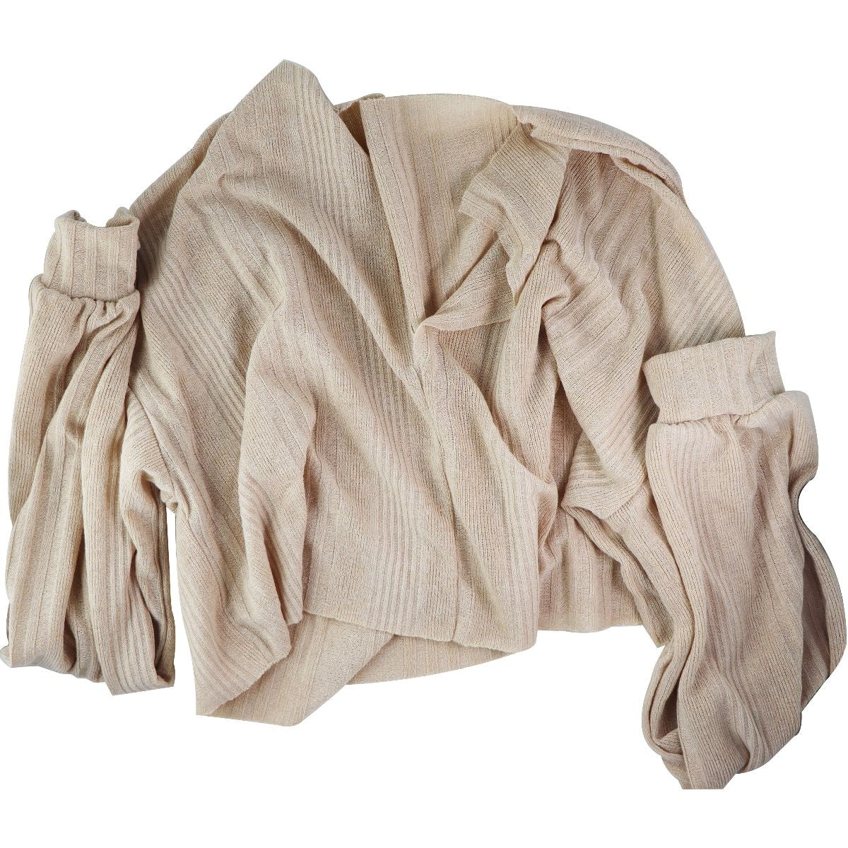 Shein Crop Top Knitted Long-Sleeve Shirt - Girls / Small - Beige Other Sporting Goods Shein    - Simple Cell Bulk Wholesale Pricing - USA Seller