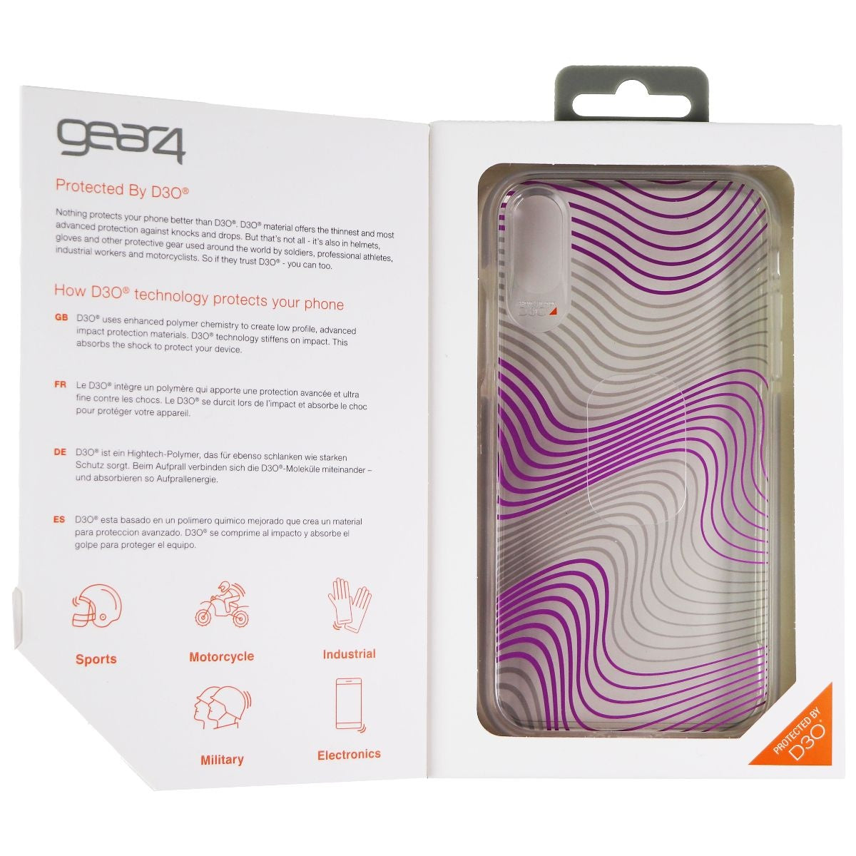 ZAGG Victoria Case for Apple iPhone XR - Clear / Purple Fabric Waves Cell Phone - Cases, Covers & Skins Zagg - Simple Cell Bulk Wholesale Pricing - USA Seller