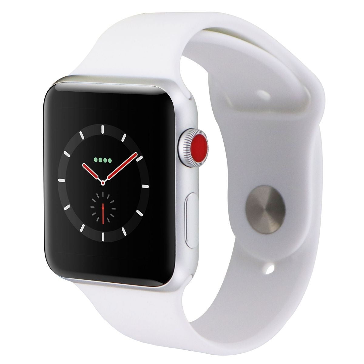 Apple Watch Series 3 (42mm) - A1861 Silver Case & White Sport Band GPS + LTE Smart Watches Apple - Simple Cell Bulk Wholesale Pricing - USA Seller