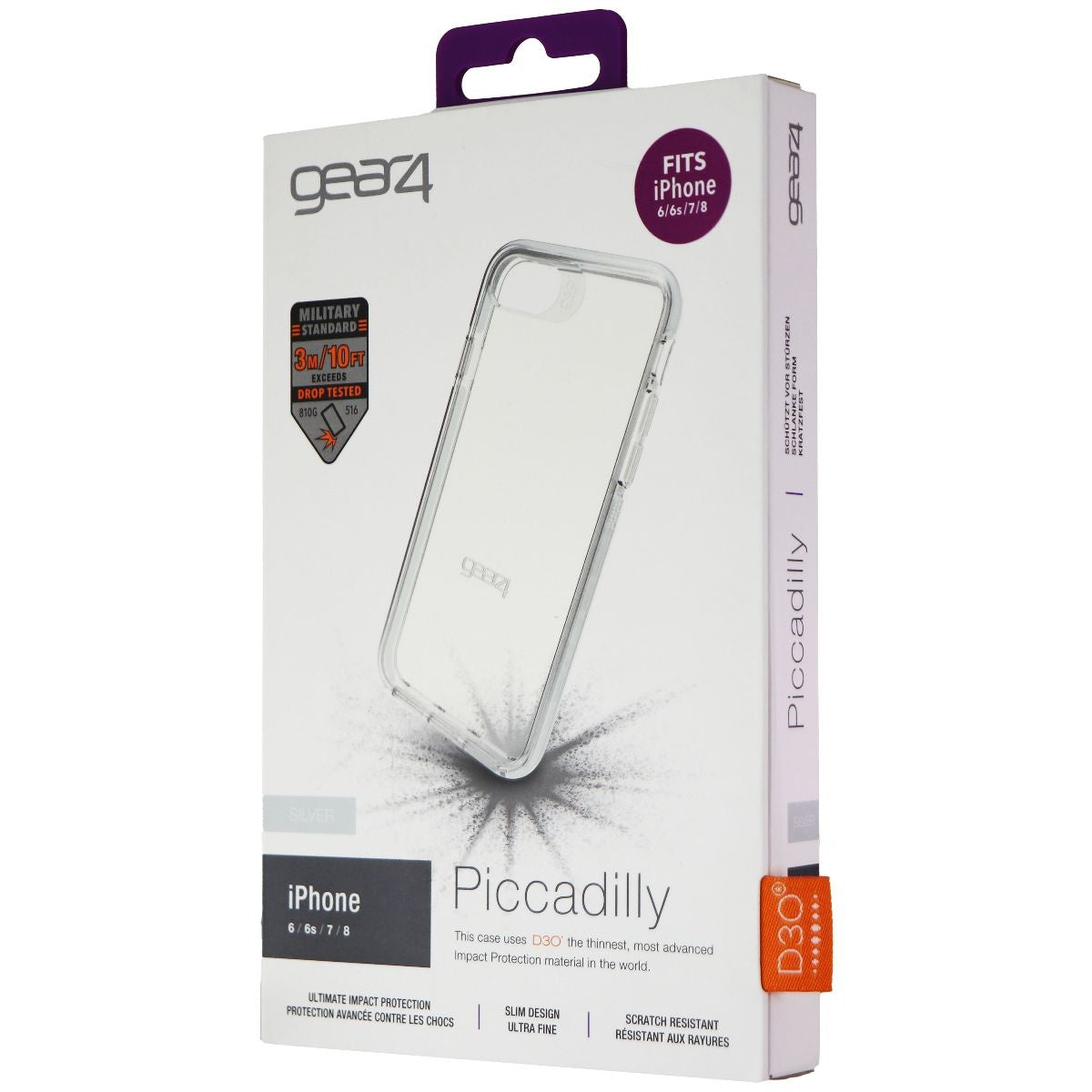 ZAGG Piccadilly Clear Case Slim, Tough Design for iPhone 7/8 - Silver IC7083D3 Cell Phone - Cases, Covers & Skins Zagg    - Simple Cell Bulk Wholesale Pricing - USA Seller