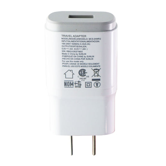 LG (5V/1.8A) Travel Adapter Single USB Wall Charger - White (MCS-04WR2) Cell Phone - Chargers & Cradles LG - Simple Cell Bulk Wholesale Pricing - USA Seller