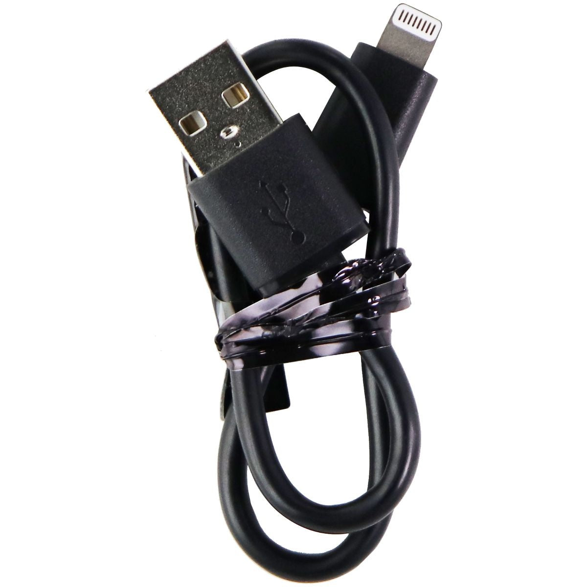 (8-inch) USB Charge & Sync Power Cable for iPhones - Black Cell Phone - Cables & Adapters Verizon - Simple Cell Bulk Wholesale Pricing - USA Seller