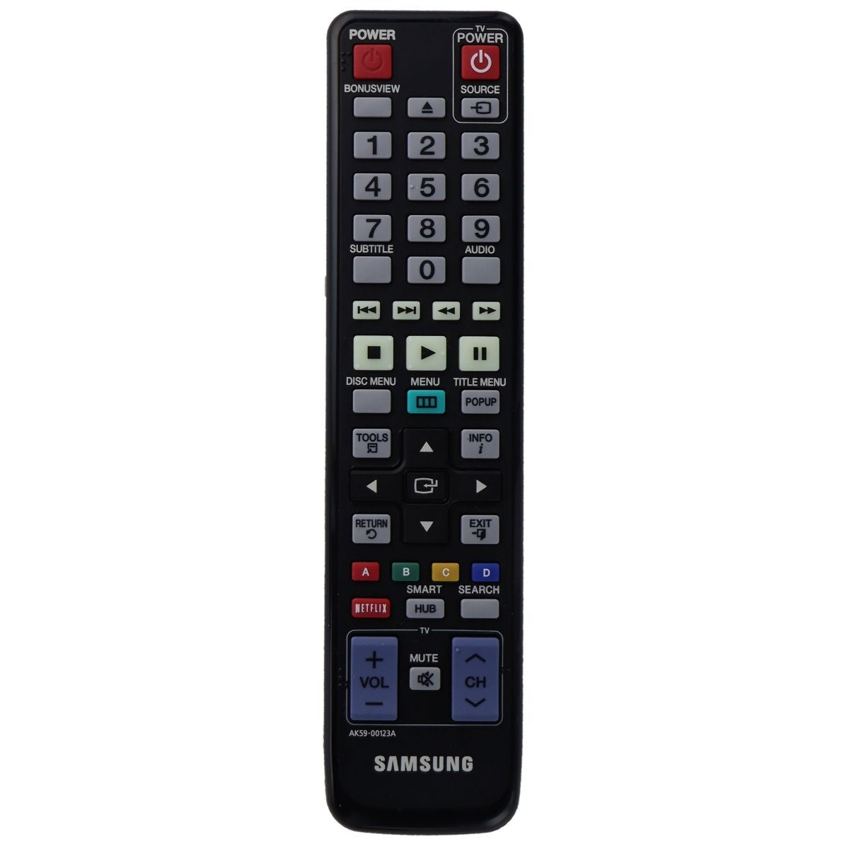 Samsung Remote Control (AK59-00123A) for Select Samsung Blu-Ray Players - Black TV, Video & Audio Accessories - Remote Controls Samsung    - Simple Cell Bulk Wholesale Pricing - USA Seller