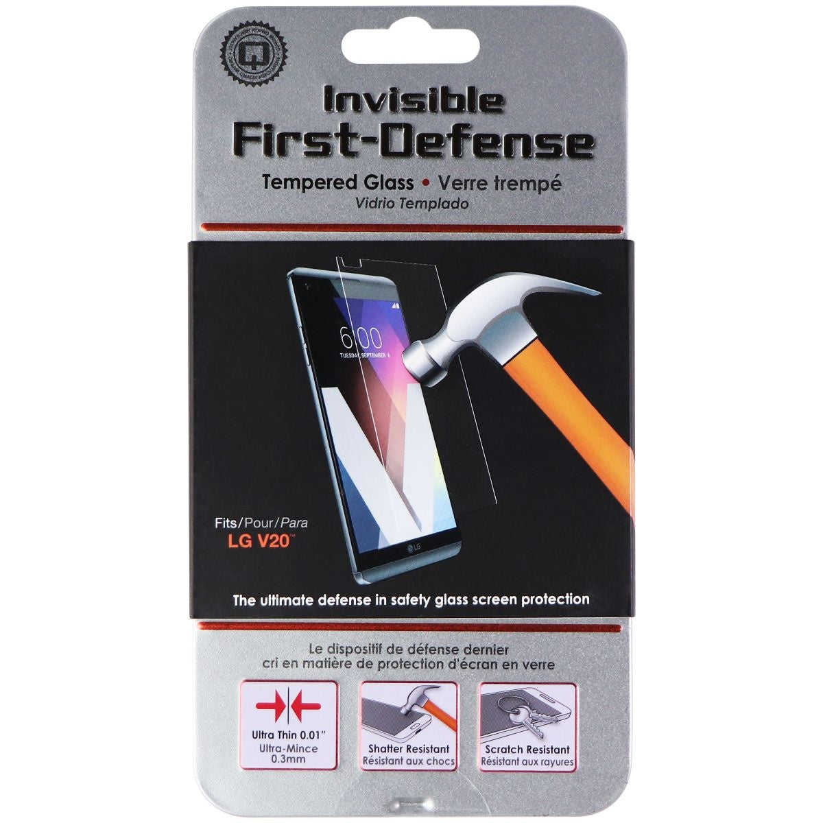 Qmadix Invisible First-Defense 9H Tempered Glass for LG V20 - Clear Cell Phone - Screen Protectors Qmadix - Simple Cell Bulk Wholesale Pricing - USA Seller
