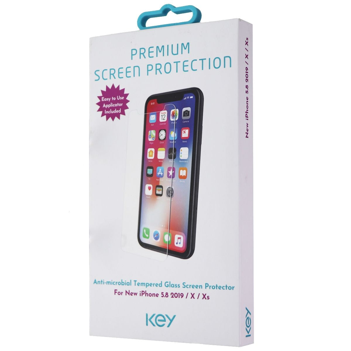 Key Premium Tempered Glass Screen Protector for Apple iPhone Xs/X Cell Phone - Screen Protectors Key - Simple Cell Bulk Wholesale Pricing - USA Seller